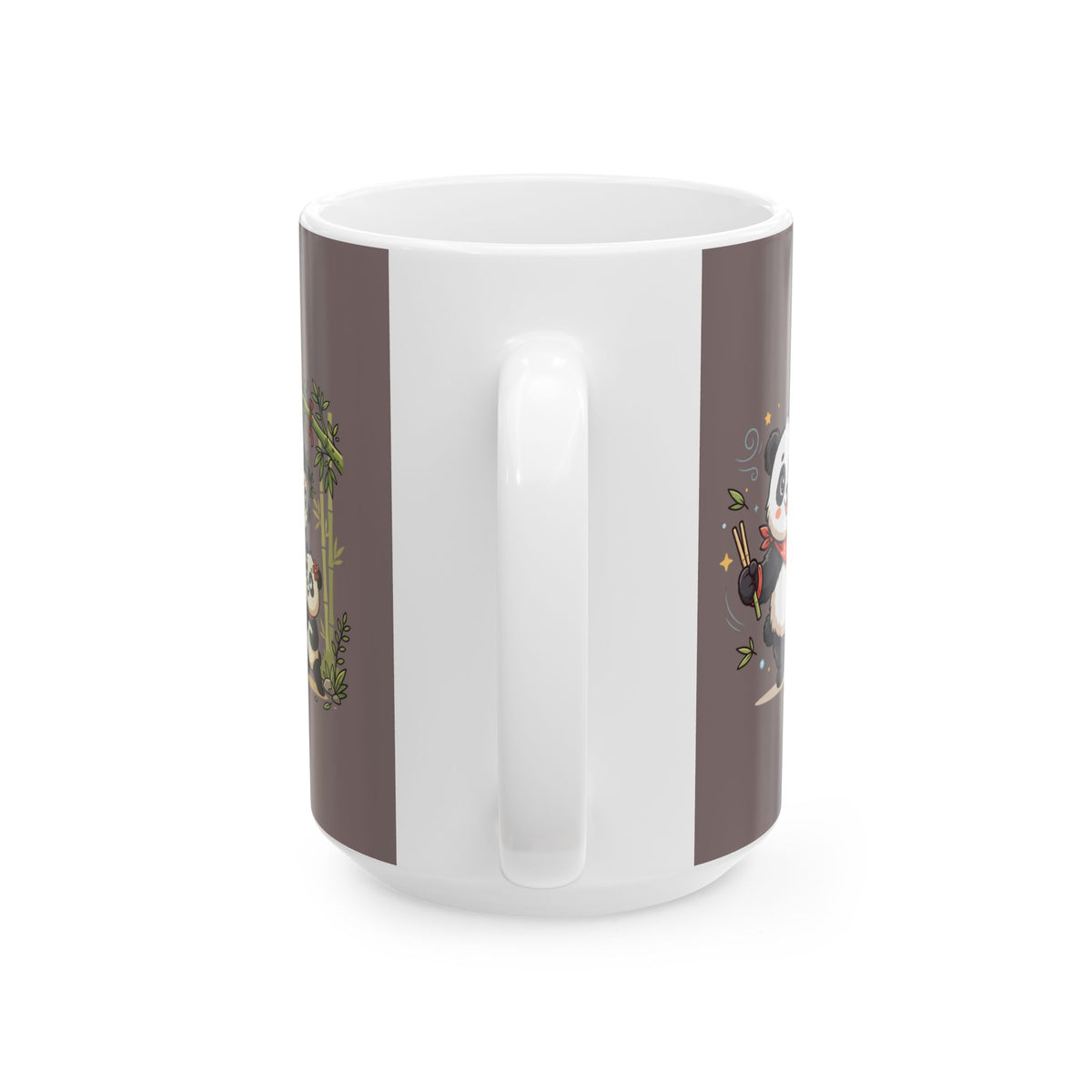 Cute Panda Cottage Ceramic Mug — Asian Lanterns & Bamboo Tea Cup (11oz/15oz)