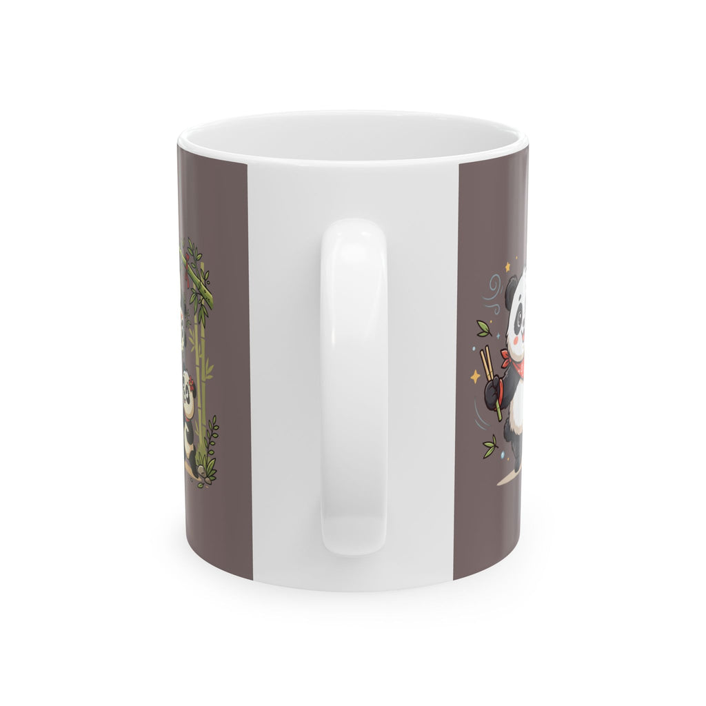 Cute Panda Cottage Ceramic Mug — Asian Lanterns & Bamboo Tea Cup (11oz/15oz)