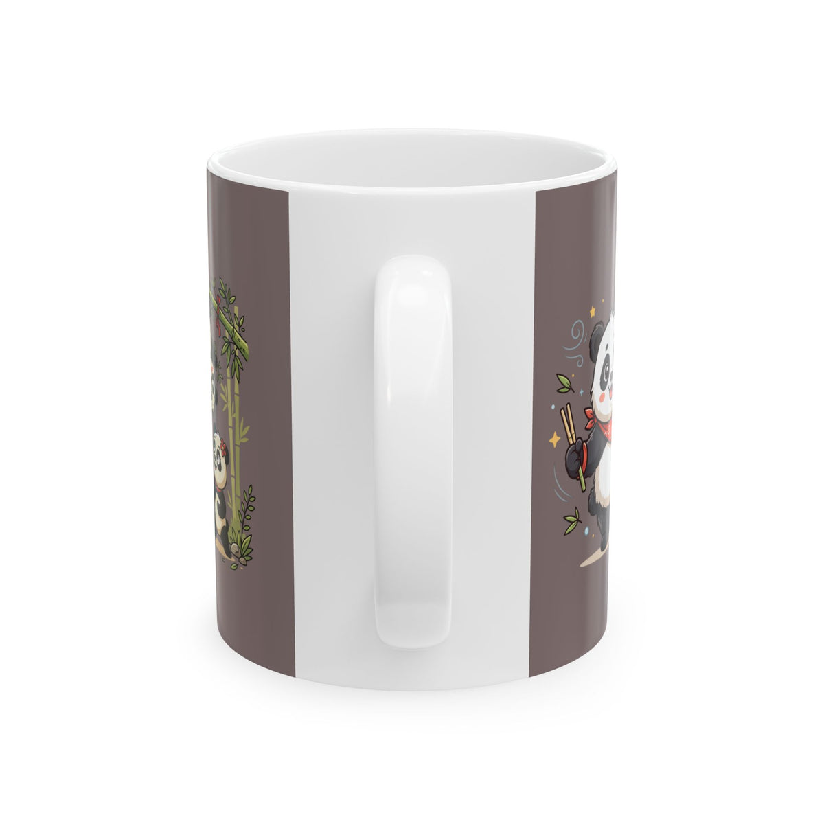 Cute Panda Cottage Ceramic Mug — Asian Lanterns & Bamboo Tea Cup (11oz/15oz)