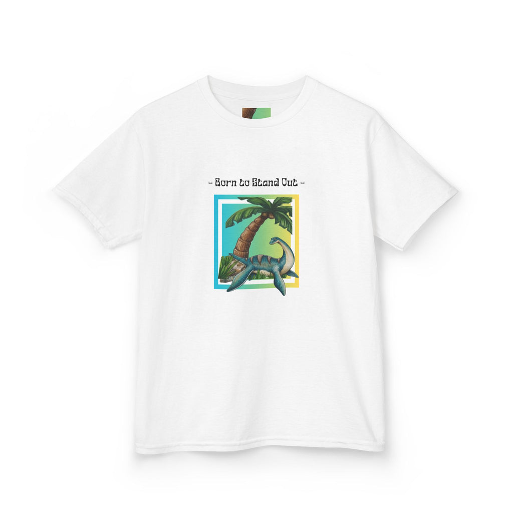 Kids Dinosaur T-Shirt — "Born to Roar" Tropical Dino Tee