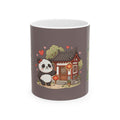 Cute Panda Cottage Ceramic Mug — Asian Lanterns & Bamboo Tea Cup (11oz/15oz)